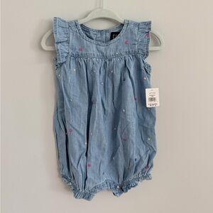 GAP Chambray Bubble Romper – Size 3–6 Months